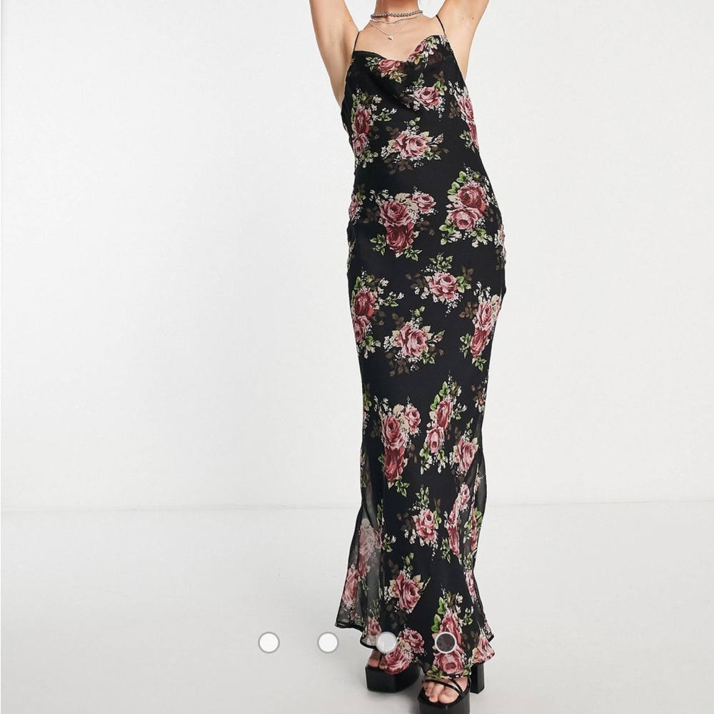 Asos floral maxi with pink roses